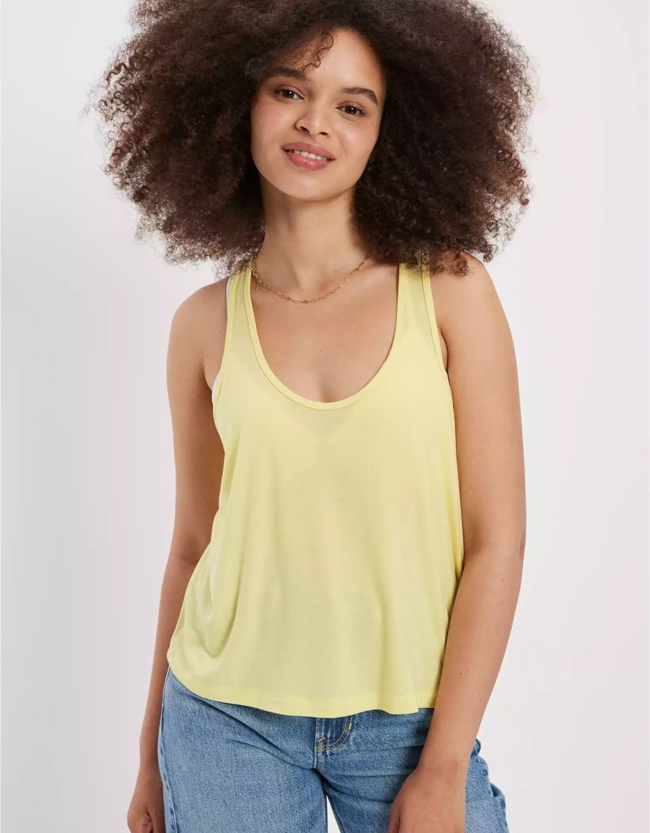 Debardeur American Eagle AE Soft & Sexy Flowy Jaune Femme | QMX-60495803